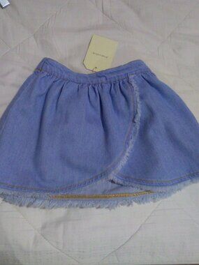 Piupiuchick  Light Blue Soft Denim Short Skirt